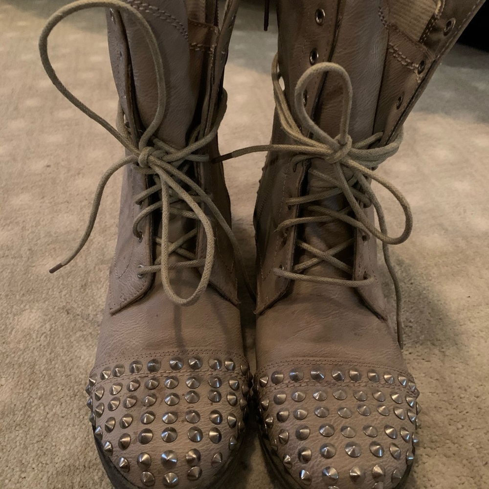 Studded combat boots